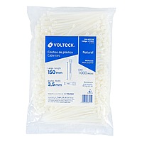 Bolsa con 1000 cinchos plásticos 40lb, 150x3.5 mm, naturales - CIN-4015-M / 47460