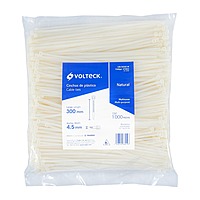 Bolsa con 1000 cinchos plásticos 50lb, 300x4.5 mm, naturales - CIN-5030-M / 47464