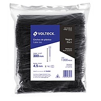 Bolsa con 1000 cinchos plásticos 50 lb, 300x4.5 mm, negros - CIN-5030N-M / 47472