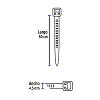 Bolsa con 25 cinchos plásticos 50 lb, 500x4.5 mm, naturales - CIN-5050 / 44311 Bolsa con 25 cinchos plásticos 50 lb, 500x4.5 mm, naturales - CIN-5050 / 44311