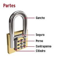 Candado de latón, 30mm, gancho largo, blister, Hermex Basic - CL-30LP / 23516 Candado de latón, 30mm, gancho largo, blister, Hermex Basic - CL-30LP / 23516