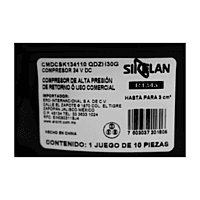 Compresor Sikelan MODELO MD-GQR12KD, 3/4 HP, R404A, 110-120V/60Hz CMR404AAP034