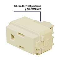 Contacto sencillo, 2 polos + tierra, línea Italiana, marfil - COA-I / 48112