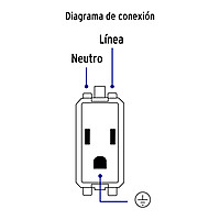 Contacto sencillo, 2 polos + tierra, línea Italiana, marfil - COA-I / 48112