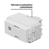 Contacto sencillo, 2 polos + tierra, línea Italiana, blanco - COA-IB / 48131