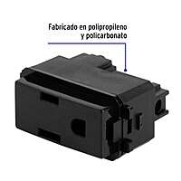 Contacto sencillo, 2 polos + tierra, línea Italiana, negro - COA-IN / 47605