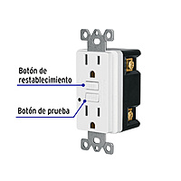 Contacto dúplex, falla a tierra GFCI (ICFT), Classic - CODO-GFCI / 46107 Contacto dúplex, falla a tierra GFCI (ICFT), Classic - CODO-GFCI / 46107
