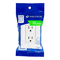 Contacto dúplex aterrizado, color blanco, línea Italiana - CODO-IB / 48130 Contacto dúplex aterrizado, color blanco, línea Italiana - CODO-IB / 48130