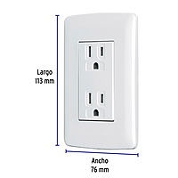 Contacto dúplex aterrizado, color blanco, línea Italiana - CODO-IB / 48130 Contacto dúplex aterrizado, color blanco, línea Italiana - CODO-IB / 48130