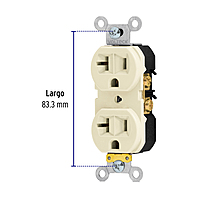 Contacto dúplex, 2 polos 3 hilos, 20 A, Standard, marfil - CODO-MS / 46100 Contacto dúplex, 2 polos 3 hilos, 20 A, Standard, marfil - CODO-MS / 46100