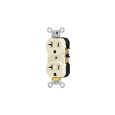 Contacto dúplex, 2 polos 3 hilos, 20 A, Standard, marfil - CODO-MS / 46100