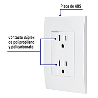 Contacto dúplex, 2 polos + tierra, línea Oslo, blanco - CODO-OB / 48309 Contacto dúplex, 2 polos + tierra, línea Oslo, blanco - CODO-OB / 48309