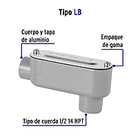 Condulet 1/2' conexión tipo LB, Volteck - COLET-1/2-LB / 46970