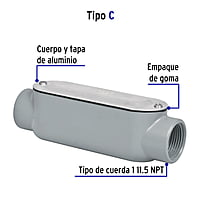 Condulet 1' conexión tipo C, Volteck - COLET-1-C / 46984