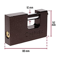 Candado antipalanca, 80mm, cuerpo de hierro, Hermex Basic - COR-80HP / 22517