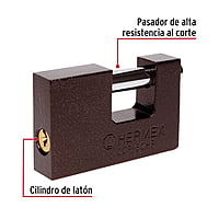 Candado antipalanca, 80mm, cuerpo de hierro, Hermex Basic - COR-80HP / 22517