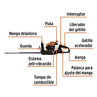 Cortasetos con motor a gasolina 26 cc, uso profesional - COS-26X / 12251 Cortasetos con motor a gasolina 26 cc, uso profesional - COS-26X / 12251