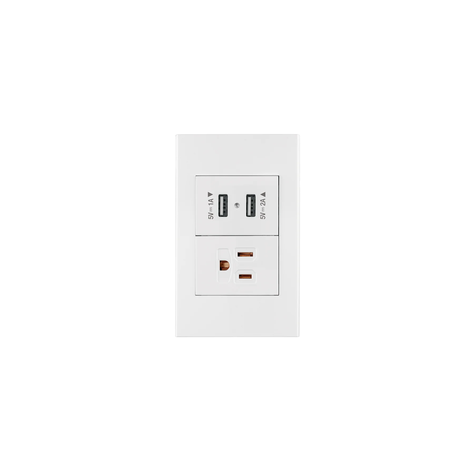 Placa armada 1contacto, 2puertos USB, 1.5mod,Española,blanco - COUSB-EB / 45603