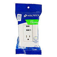 Contacto aterrizado + 2 puertos USB, marfil, línea Italiana - COUSB-I / 48064 Contacto aterrizado + 2 puertos USB, marfil, línea Italiana - COUSB-I / 48064