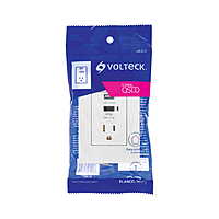 Contacto 2polos + tierra con 2 puertos USB, Oslo, blanco - COUSB-OB / 48313