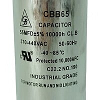Capacitor De Trabajo 55Mfd Dual 270/440V Barreto - C-R-55-D Capacitor De Trabajo 55Mfd Dual 270/440V Barreto - C-R-55-D