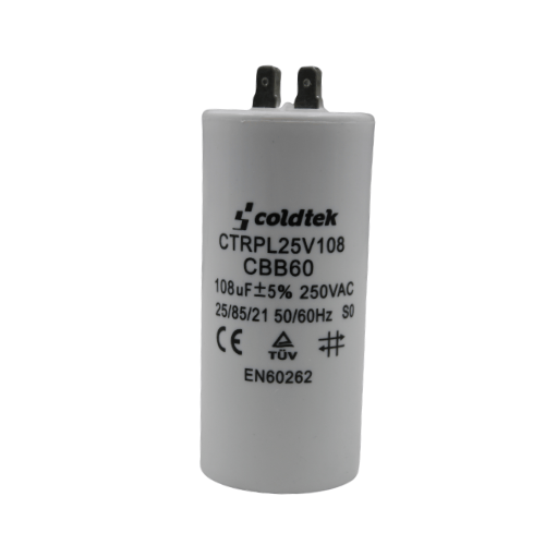 Capacitor, Trabajo, Plástico, 108uF, 250VAC, 50/60 HZ, 4 conectores; SIRVE PARA BOMBAS SUMERGIBLES - CTRPL10825 - CTRPL25V108
