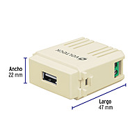 Módulo puerto USB, línea Italiana, color marfil - CUSB-I / 48108