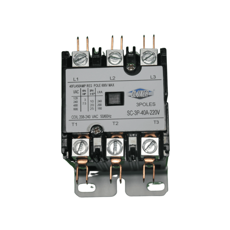 Contactor 3 Polos, 40 Amps, Bobina 208-240VAC, 50/60Hz, Cluxer - CXC3P40A220 Contactor 3 Polos, 40 Amps, Bobina 208-240VAC, 50/60Hz, Cluxer - CXC3P40A220