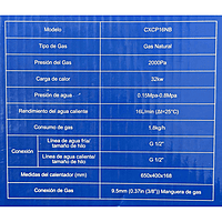 Boiler de Paso 16 litros CLUXER, Gas Natural, Series Phoenix - CXCPGN16L
