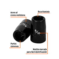 Dado de impacto, 6 puntas, cuadro 1/2' de 9/16' - D-7418-H / 13378