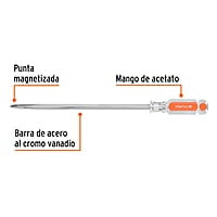 Desarmador plano, barra cuadrada, mango acetato, 5/16 x 10' - DC-5/16X10 / 14107 Desarmador plano, barra cuadrada, mango acetato, 5/16 x 10' - DC-5/16X10 / 14107