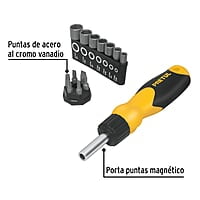 Desarmador tipo matraca y 13 puntas, Pretul - DES-14P / 22974 Desarmador tipo matraca y 13 puntas, Pretul - DES-14P / 22974