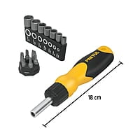 Desarmador tipo matraca y 13 puntas, Pretul - DES-14P / 22974 Desarmador tipo matraca y 13 puntas, Pretul - DES-14P / 22974