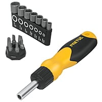Desarmador tipo matraca y 13 puntas, Pretul - DES-14P / 22974 Desarmador tipo matraca y 13 puntas, Pretul - DES-14P / 22974