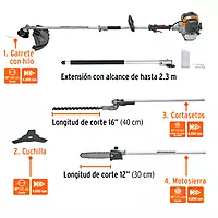 Desbrozadora multifuncional 4 en 1, a gasolina 45 cc, Truper - DES-45M / 103205