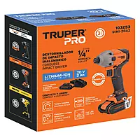 Destornillador de impacto 1/4', 20V, 1 batería 2Ah, PRO, 103253 - DIMI-20A2 Destornillador de impacto 1/4', 20V, 1 batería 2Ah, PRO, 103253 - DIMI-20A2