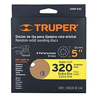 Caja con 5 discos de lija 5' grano 320 lijadora roto-orbital - DIRO-532 / 17983 Caja con 5 discos de lija 5' grano 320 lijadora roto-orbital - DIRO-532 / 17983