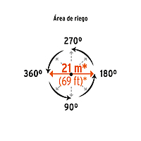 Aspersor metálico dos vías, estaca metálica de 11' - DOS-11X / 10330