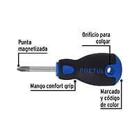 Desarmador Phillips, 1/4x1-1/2', mango bicolor, Pretul - DP-1/4X1-1/2BP / 21498 Desarmador Phillips, 1/4x1-1/2', mango bicolor, Pretul - DP-1/4X1-1/2BP / 21498