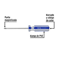 Desarmador punta Phillips, 3/16 x 4', mango PVC, Pretul - DP-3/16X4TP / 21473 Desarmador punta Phillips, 3/16 x 4', mango PVC, Pretul - DP-3/16X4TP / 21473