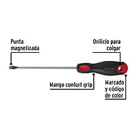Desarmador plano, 1/4x6', mango Comfort Grip, Pretul - DR-1/4X6BP / 21484 Desarmador plano, 1/4x6', mango Comfort Grip, Pretul - DR-1/4X6BP / 21484