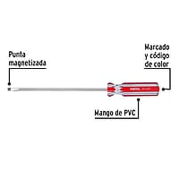 Desarmador plano, 1/4 x 8', mango PVC, Pretul - DR-1/4X8TP / 21460