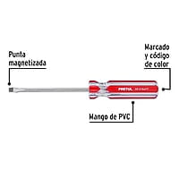 Desarmador plano, 3/16 x 4', mango PVC, Pretul - DR-3/16X4TP / 21458