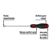 Desarmador plano, 3/16x6', mgo Comfort Grip, Pretul - DR-3/16X6BP / 21479 Desarmador plano, 3/16x6', mgo Comfort Grip, Pretul - DR-3/16X6BP / 21479