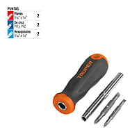Desarmador 2 puntas dobles y barra con 2 cajas hexagonales - DT-4 / 14200 Desarmador 2 puntas dobles y barra con 2 cajas hexagonales - DT-4 / 14200