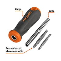 Desarmador 2 puntas dobles y barra con 2 cajas hexagonales - DT-4 / 14200 Desarmador 2 puntas dobles y barra con 2 cajas hexagonales - DT-4 / 14200