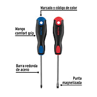 Duo de desarmadores, 1/4x4, mango Comfort Grip, Pretul - DUO-1/4X4BP / 20215