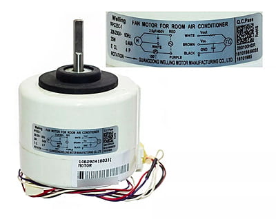 Motor Minisplit, Evaporador Mirage 2 Ton 220V, 35W, 4P, 0.40A, Capacitor 3.0Uf 450V Rotacion Derecha, Mod: Rpg35C-1 Welling - 09Vlms261Me58