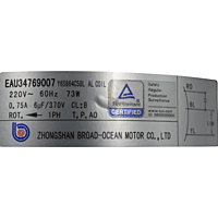 Motor Assembly, AC para equipo LG - EAU34769007 Motor Assembly, AC para equipo LG - EAU34769007