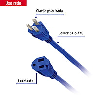 Extensión uso rudo, aterrizada, 4 m calibre 16, Volteck - ERA-4X16 / 48057